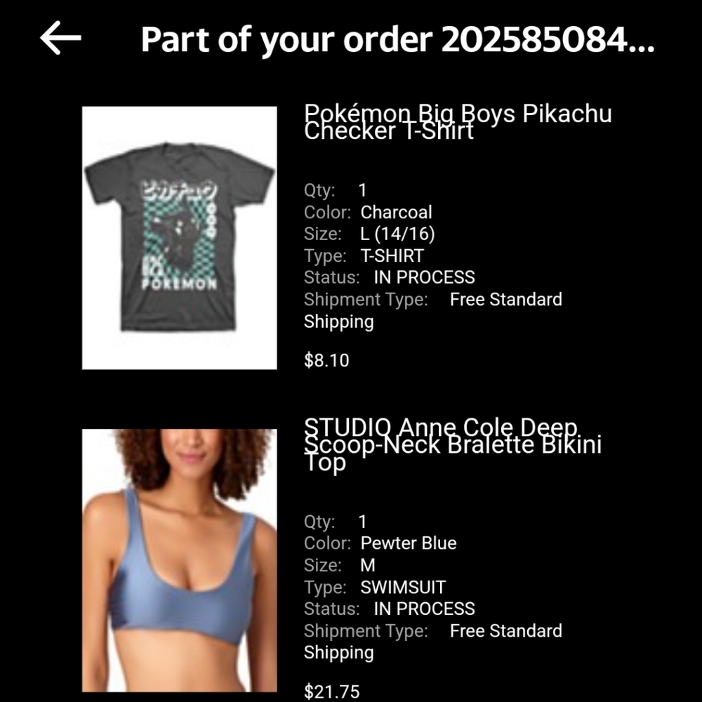This is proof of receipt for poshmark